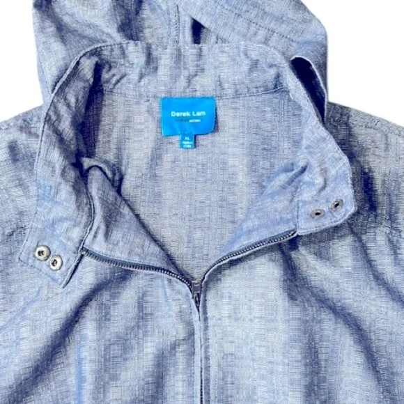 Derek Lam For Design Nation Hooded Short Sleeve Chambray Jacket Size XL - Picture 8 of 11